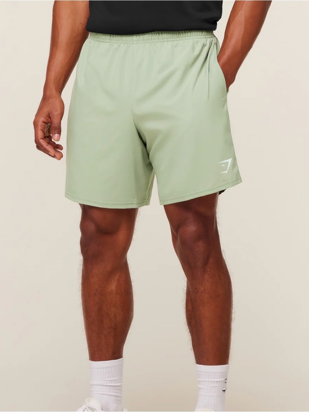 Gymshark Men's Light Sage Green Athletic Shorts